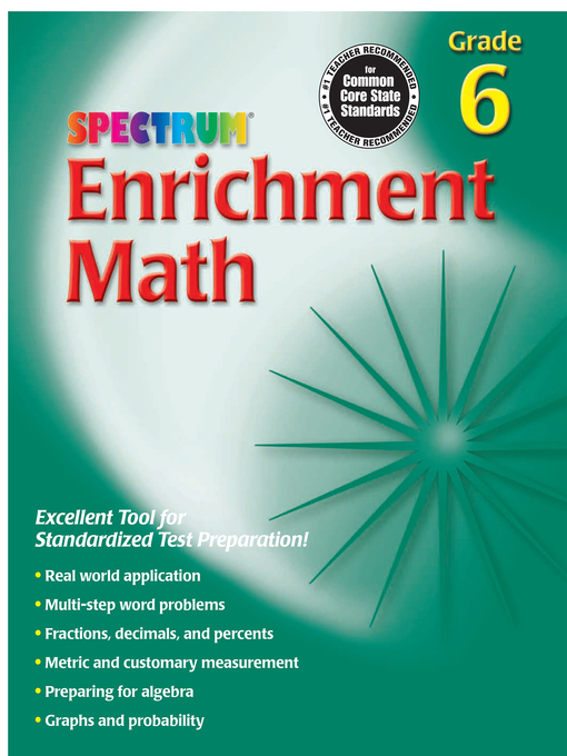 Title details for Enrichment Math, Grade 6 by Spectrum - Available